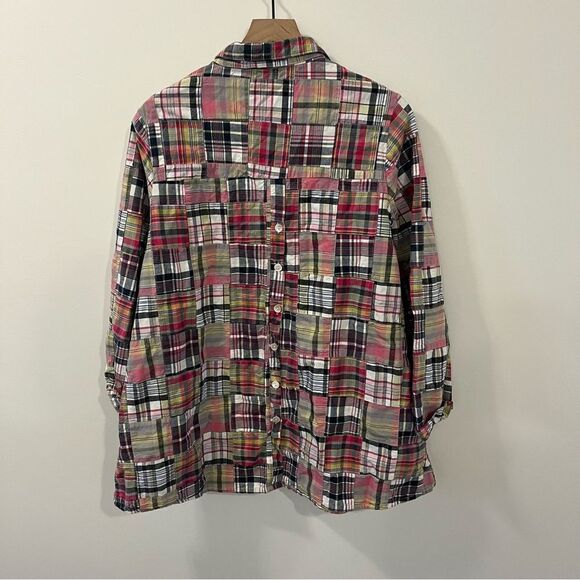Tulip Patchwork Multicolored Button Front Top Medium - Picture 4 of 11
